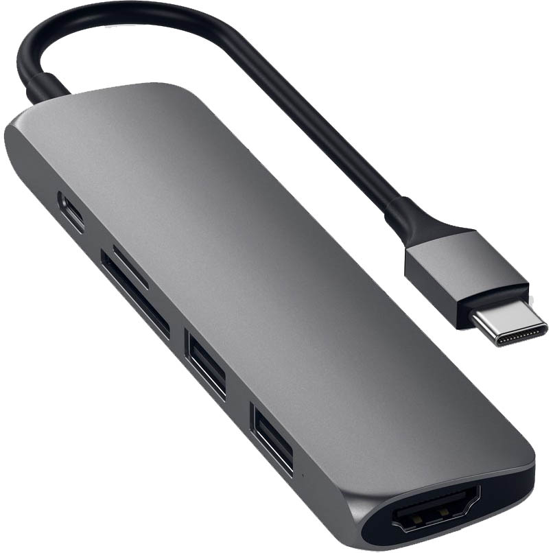 USB-хаб Satechi Aluminum Type-C Slim Multi-Port Adapter 4K V2 Space Gray (ST-SCMA2M), Alum Type-C Slim Multi-Port 4K V2 Gray (ST-SCMA2M)
USB-хаб Satechi Aluminum Type-C Slim Multi-Port Adapter 4K V2 Space Gray (ST-SCMA2M), Alum Type-C Slim Multi-Port 4K V2 Gray (ST-SCMA2M)