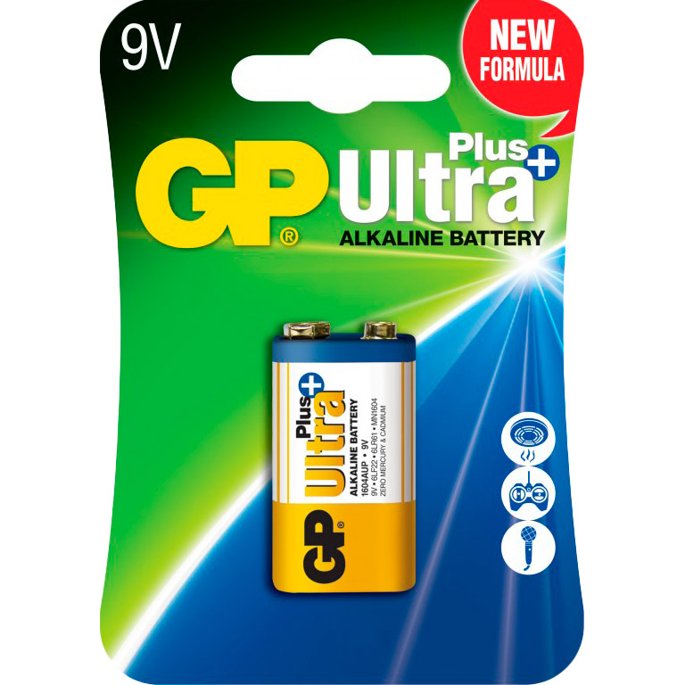 Батарейка GP 6LF22 Ultra Plus Alkaline 9V (1604AUP-U1), 6LF22, 9V, Ultra Plus Alkaline, Blister/1pcs
Батарейка GP 6LF22 Ultra Plus Alkaline 9V (1604AUP-U1), 6LF22, 9V, Ultra Plus Alkaline, Blister/1pcs