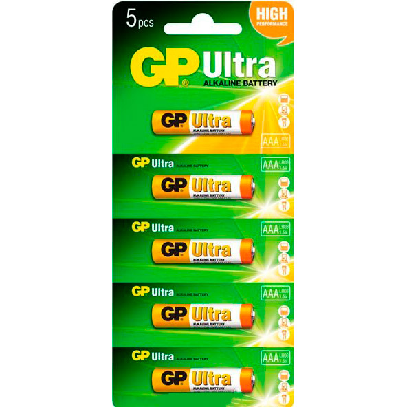 Батарейки GP LR3/AAA Ultra Alkaline 5 шт (24AUHM-2UR5), LR3/AAA, Ultra Alkaline, Blister/5pcs
Батарейки GP LR3/AAA Ultra Alkaline 5 шт (24AUHM-2UR5), LR3/AAA, Ultra Alkaline, Blister/5pcs