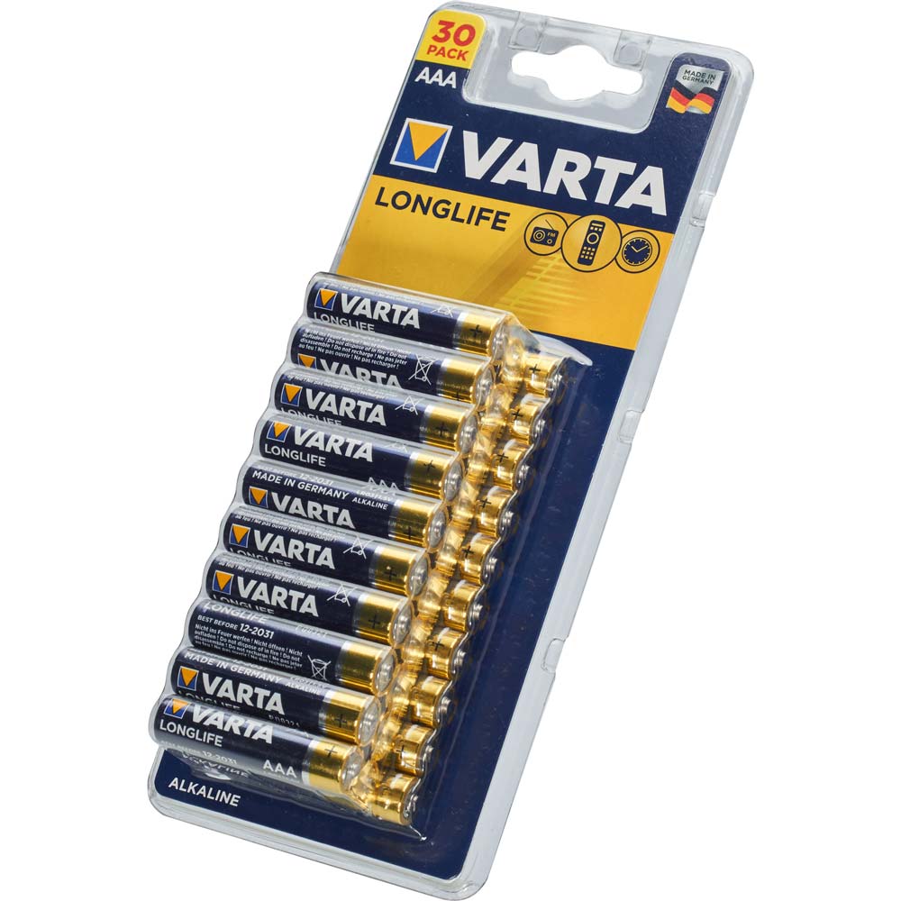 Батарейка Varta Long Life AAA 30 шт (4008496993574), LONGLIFE AAA BLI 30 ALKALINE, шт
Батарейка Varta Long Life AAA 30 шт (4008496993574), LONGLIFE AAA BLI 30 ALKALINE, шт