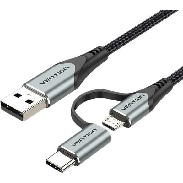 Кабель VENTION 2-in-1 USB Cable Micro USB to Type C 1 м Black (CQEHF), Кабель 2-in-1 USB Cable (Micro USB to
Кабель VENTION 2-in-1 USB Cable Micro USB to Type C 1 м Black (CQEHF), Кабель 2-in-1 USB Cable (Micro USB to