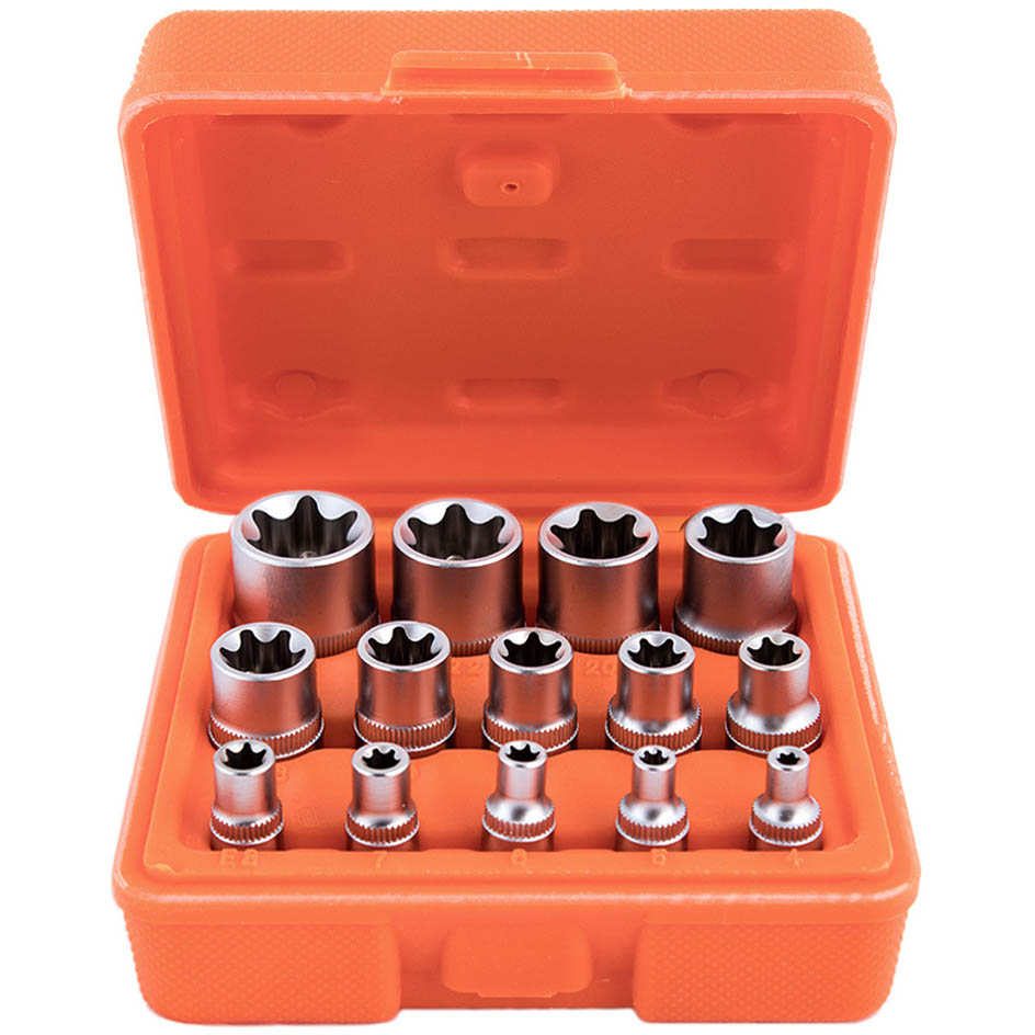 Набор торцевых головок ALLOID 1/4"-3/8"-1/2"DR Е4-Е24 14 пр (НГЕ-424K (10)), Набір торц головок зовнішній торкс
Набор торцевых головок ALLOID 1/4"-3/8"-1/2"DR Е4-Е24 14 пр (НГЕ-424K (10)), Набір торц головок зовнішній торкс