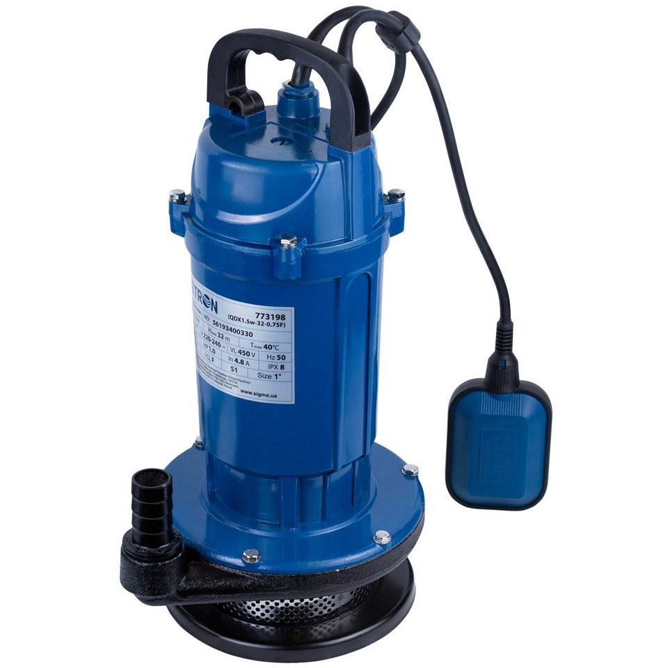 Насос дренажный WETRON QDX1.5w-32-0.75F (773198), насос дренажний 0.75кВт Hmax 32м Qmax 80л/хв
Насос дренажный WETRON QDX1.5w-32-0.75F (773198), насос дренажний 0.75кВт Hmax 32м Qmax 80л/хв