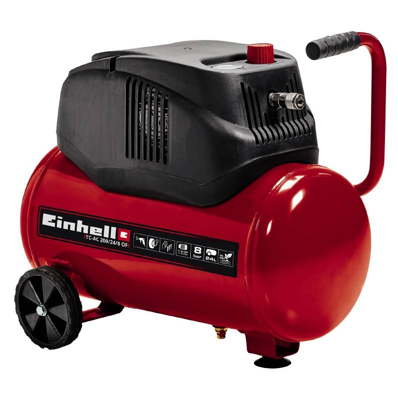 Компрессор EINHELL TC-AC 200/24/8 OF (4020590), Компресор безмасляний, 1200 Вт, 8 бар, 110 л/хв,
Компрессор EINHELL TC-AC 200/24/8 OF (4020590), Компресор безмасляний, 1200 Вт, 8 бар, 110 л/хв,