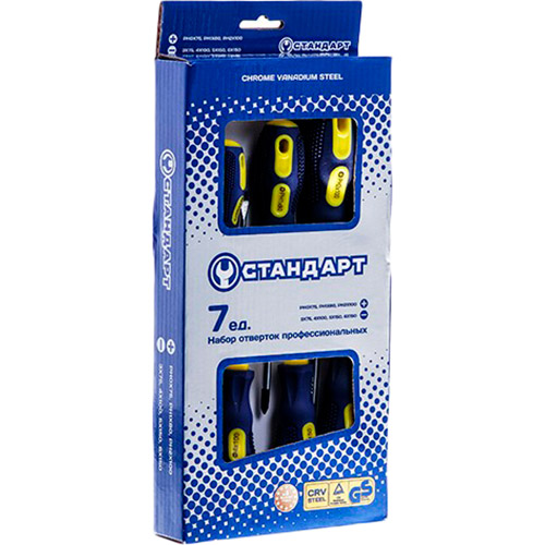 Набор отверток СТАНДАРТ 7 шт SL3x75, SL6x150, PH2x100 (SDS07), Набір відкр. 7од.(SL3x75,SL6x150,PH2x100)SDS07
Набор отверток СТАНДАРТ 7 шт SL3x75, SL6x150, PH2x100 (SDS07), Набір відкр. 7од.(SL3x75,SL6x150,PH2x100)SDS07