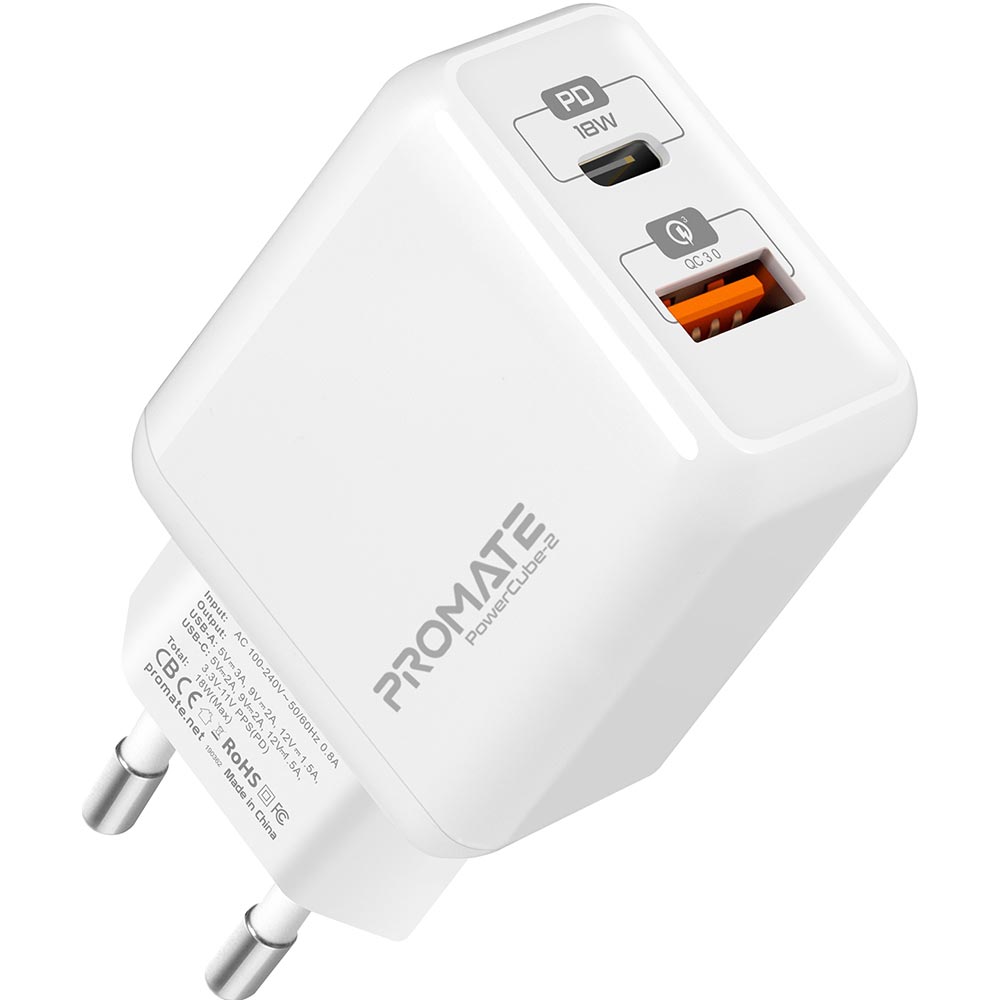 Зарядное устройство PROMATE PowerCube-2 18W White (powercube-2.white), PowerCube-2 18W White
Зарядное устройство PROMATE PowerCube-2 18W White (powercube-2.white), PowerCube-2 18W White
