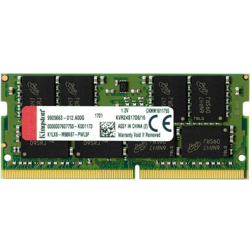 Модуль памяти KINGSTON SO-DIMM DDR4 16GB 2400MHz (KVR24S17D8/16), для ноутбука DDR4 16Gb 2400Mhz KVR24S17D8/16
Модуль памяти KINGSTON SO-DIMM DDR4 16GB 2400MHz (KVR24S17D8/16), для ноутбука DDR4 16Gb 2400Mhz KVR24S17D8/16
