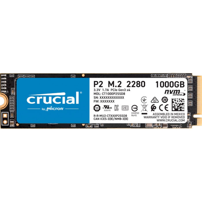 SSD накопитель CRUCIAL 1000GB P2 M.2 NVMe (CT1000P2SSD8), 1000GB P2 M.2 NVMe (CT1000P2SSD8)
SSD накопитель CRUCIAL 1000GB P2 M.2 NVMe (CT1000P2SSD8), 1000GB P2 M.2 NVMe (CT1000P2SSD8)