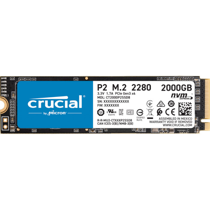 SSD накопитель CRUCIAL 2000GB P2 NVMe M.2 (CT2000P2SSD8), 2000GB P2 NVMe M.2 (CT2000P2SSD8)
SSD накопитель CRUCIAL 2000GB P2 NVMe M.2 (CT2000P2SSD8), 2000GB P2 NVMe M.2 (CT2000P2SSD8)