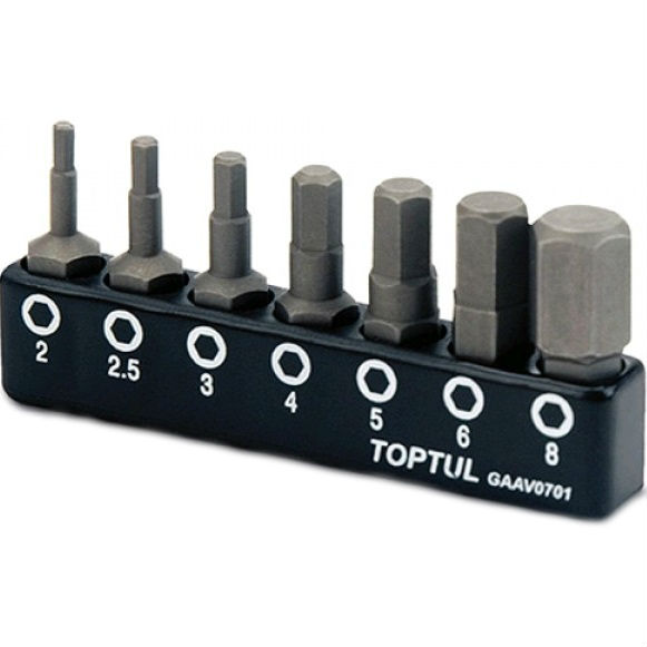 Набор бит TOPTUL 1/4" 7 шт (GAAV0701), Набор бит 1/4" 7ед. (Hex: 2, 2.5, 3, 4, 5, 6, 8mm)
Набор бит TOPTUL 1/4" 7 шт (GAAV0701), Набор бит 1/4" 7ед. (Hex: 2, 2.5, 3, 4, 5, 6, 8mm)