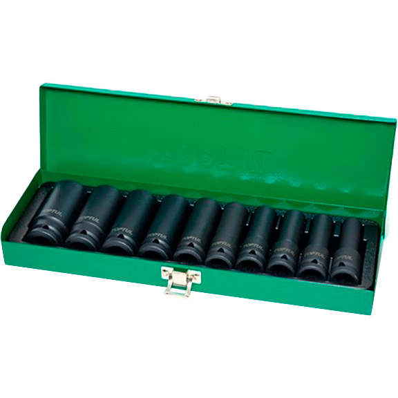 Набор головок ударных TOPTUL 1/2" 10 пр (GDAD1002), Набор головок ударных длинных 1/2" 10-24мм 10ед.
Набор головок ударных TOPTUL 1/2" 10 пр (GDAD1002), Набор головок ударных длинных 1/2" 10-24мм 10ед.