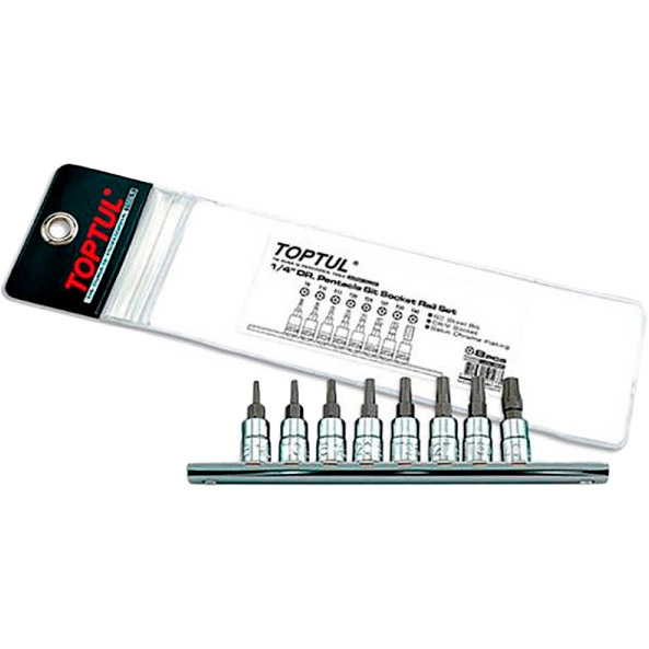 Набор бит TOPTUL Torx 1/4" 8 шт (GAAG0805), Набір бит Torx 1/4" з отвором 8 шт (GAAG0805)
Набор бит TOPTUL Torx 1/4" 8 шт (GAAG0805), Набір бит Torx 1/4" з отвором 8 шт (GAAG0805)