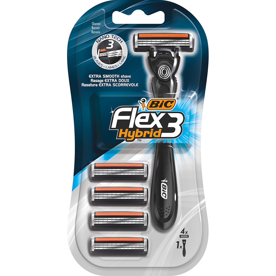 Бритва BIC Flex 3 Hybrid с 4 сменными кассетами (3086123273504), BIC Станки Флекс easy блистер 4
Бритва BIC Flex 3 Hybrid с 4 сменными кассетами (3086123273504), BIC Станки Флекс easy блистер 4