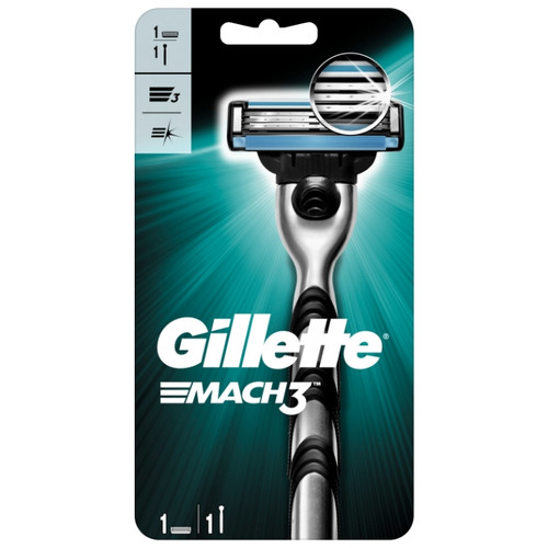 Бритва GILLETTE MACH3 c 1 сменной кассетой (3014260251147), MACH3 Станок+1 картрiдж
Бритва GILLETTE MACH3 c 1 сменной кассетой (3014260251147), MACH3 Станок+1 картрiдж