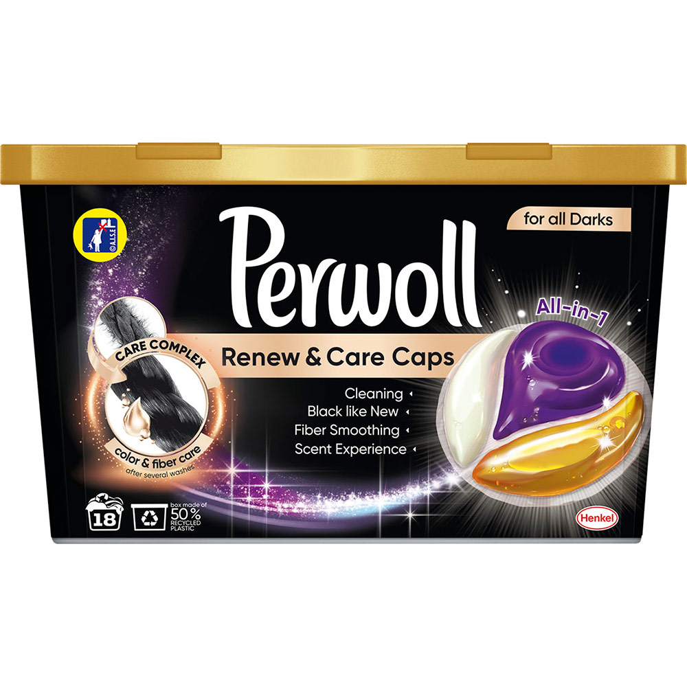 Капсулы для стирки Perwoll для темных и черных вещей 18 шт (9000101513851), Капсули для прання для темних і
Капсулы для стирки Perwoll для темных и черных вещей 18 шт (9000101513851), Капсули для прання для темних і