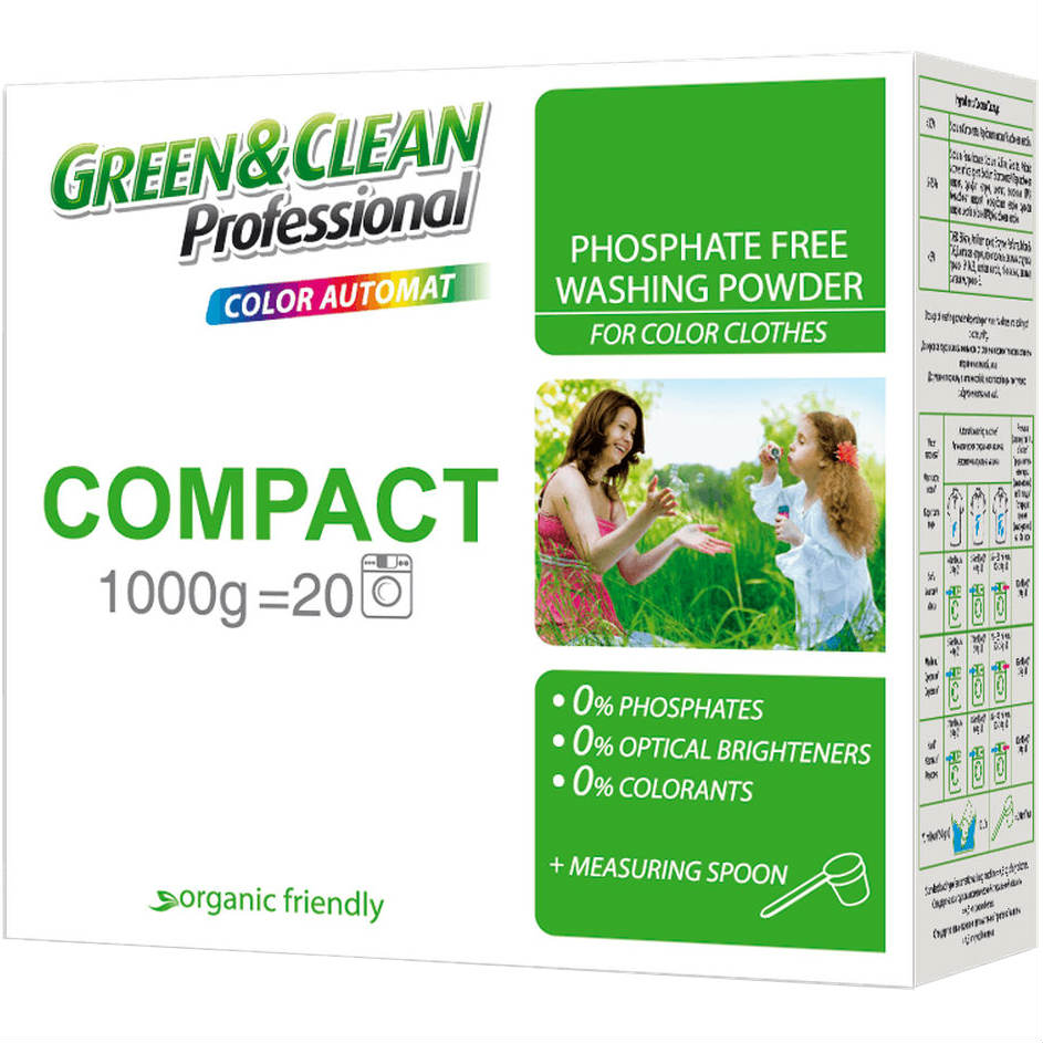 Стиральный порошок GREEN&CLEAN Сompact color automat (GCL02274), GCL02274 Сompact color automat 1 кг
Стиральный порошок GREEN&CLEAN Сompact color automat (GCL02274), GCL02274 Сompact color automat 1 кг