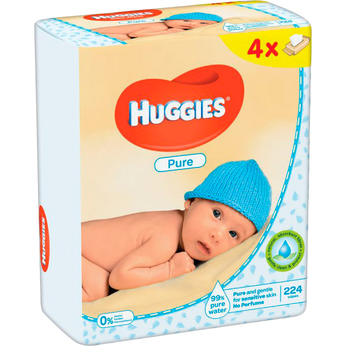 Салфетки влажные Huggies Pure Quad 56 х 4 шт (5029053550121), Вологі серветки Pure 56 х 4 шт
Салфетки влажные Huggies Pure Quad 56 х 4 шт (5029053550121), Вологі серветки Pure 56 х 4 шт