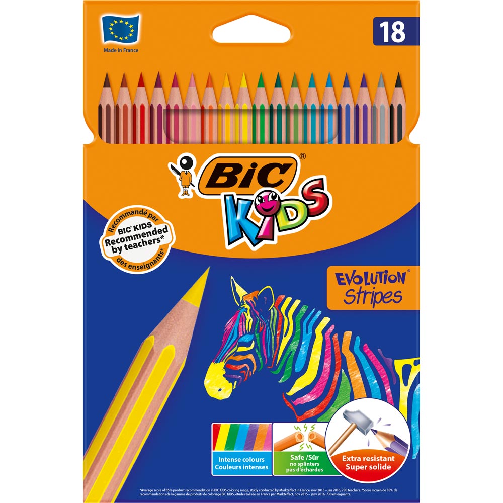 Карандаши цветные BIC Evolution Stripes 18 цветов (3086123499126), ОЛІВЦІ КІДС ЕВОЛ СТРАЙПС УП18
Карандаши цветные BIC Evolution Stripes 18 цветов (3086123499126), ОЛІВЦІ КІДС ЕВОЛ СТРАЙПС УП18