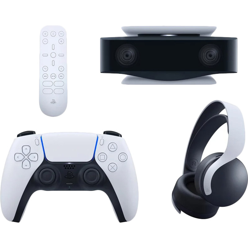 Бандл SONY PlayStation 5 Dualsense + Pulse 3D Wireless + Media Remote + HD Camera, PS5 DS + Pulse + Remote + Camera
Бандл SONY PlayStation 5 Dualsense + Pulse 3D Wireless + Media Remote + HD Camera, PS5 DS + Pulse + Remote + Camera