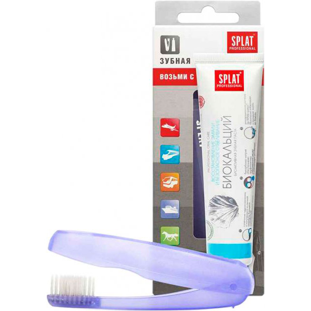 Зубная паста Splat Professional Travel Biocalcium 40 мл + зубная щетка (4603014002150), Дорожн.набір - Биокальций 40 мл + зубна щітка
Зубная паста Splat Professional Travel Biocalcium 40 мл + зубная щетка (4603014002150), Дорожн.набір - Биокальций 40 мл + зубна щітка