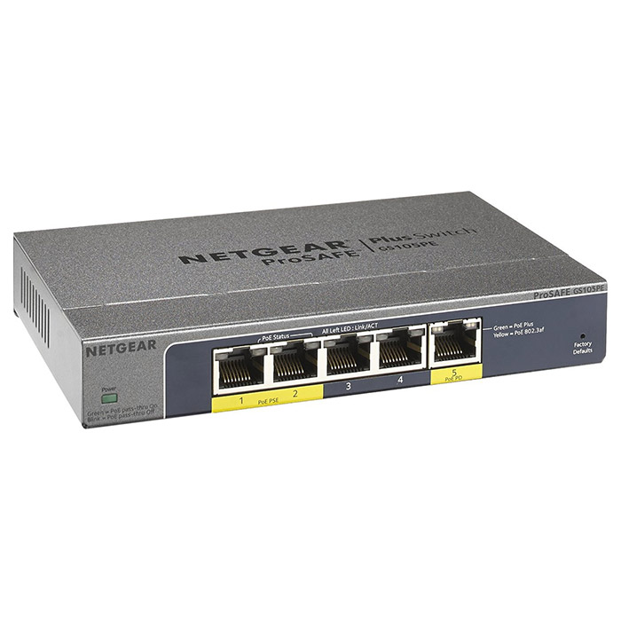 Коммутатор NETGEAR ProSafe GS105PE (GS105PE-10000S), GS105PE PoE pass-thru, 2xGE PSE,
Коммутатор NETGEAR ProSafe GS105PE (GS105PE-10000S), GS105PE PoE pass-thru, 2xGE PSE,