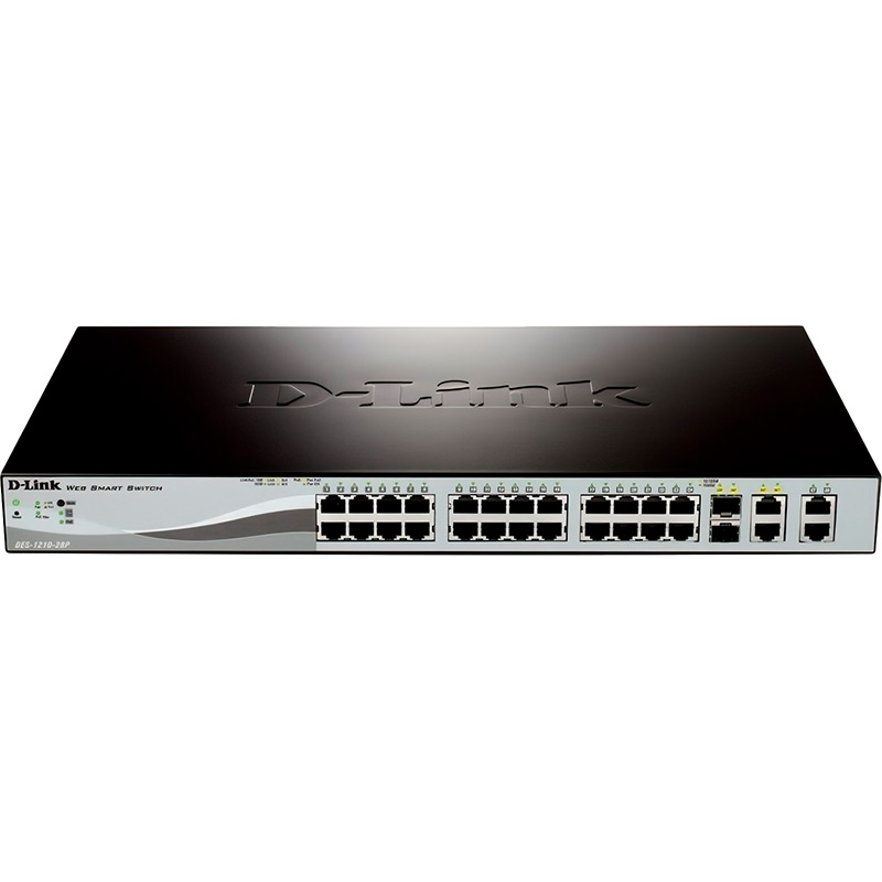 Коммутатор D-LINK DES-1210-28P, DES-1210-28P 24xFE PoE, 2xGE, 2xGE/SFP, WebSmart
Коммутатор D-LINK DES-1210-28P, DES-1210-28P 24xFE PoE, 2xGE, 2xGE/SFP, WebSmart