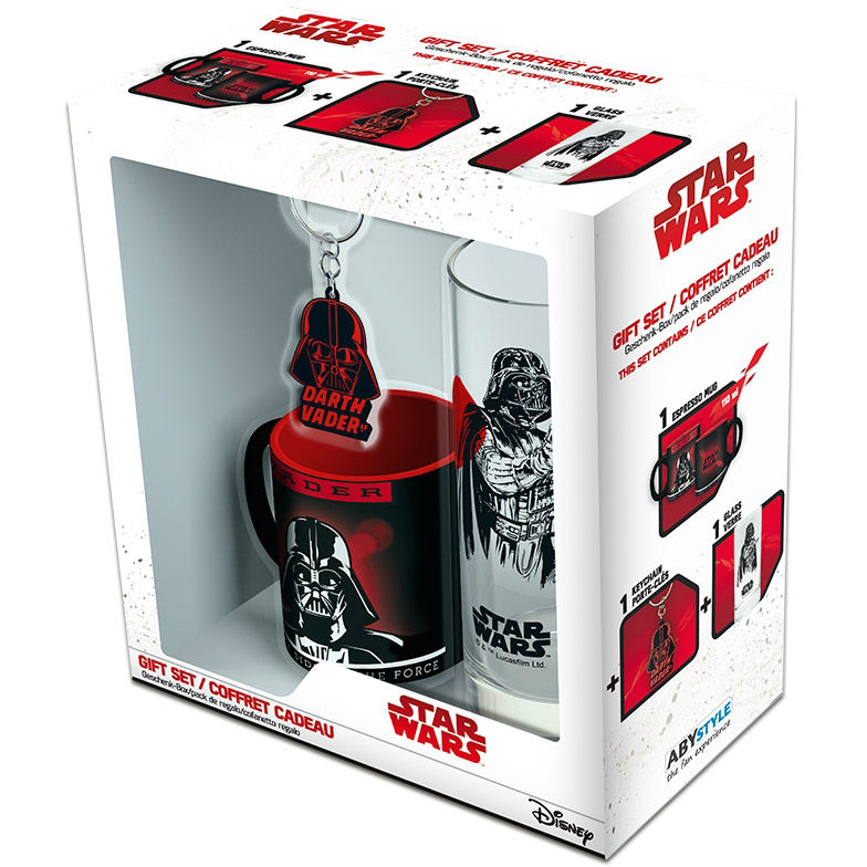 Подарочный набор ABYstyle Star Wars Darth Vader чашка эспрессо + брелок + стакан (ABYPCK083_2), Подарунковий набір чашка з акс. "Dark Vador"
Подарочный набор ABYstyle Star Wars Darth Vader чашка эспрессо + брелок + стакан (ABYPCK083_2), Подарунковий набір чашка з акс. "Dark Vador"