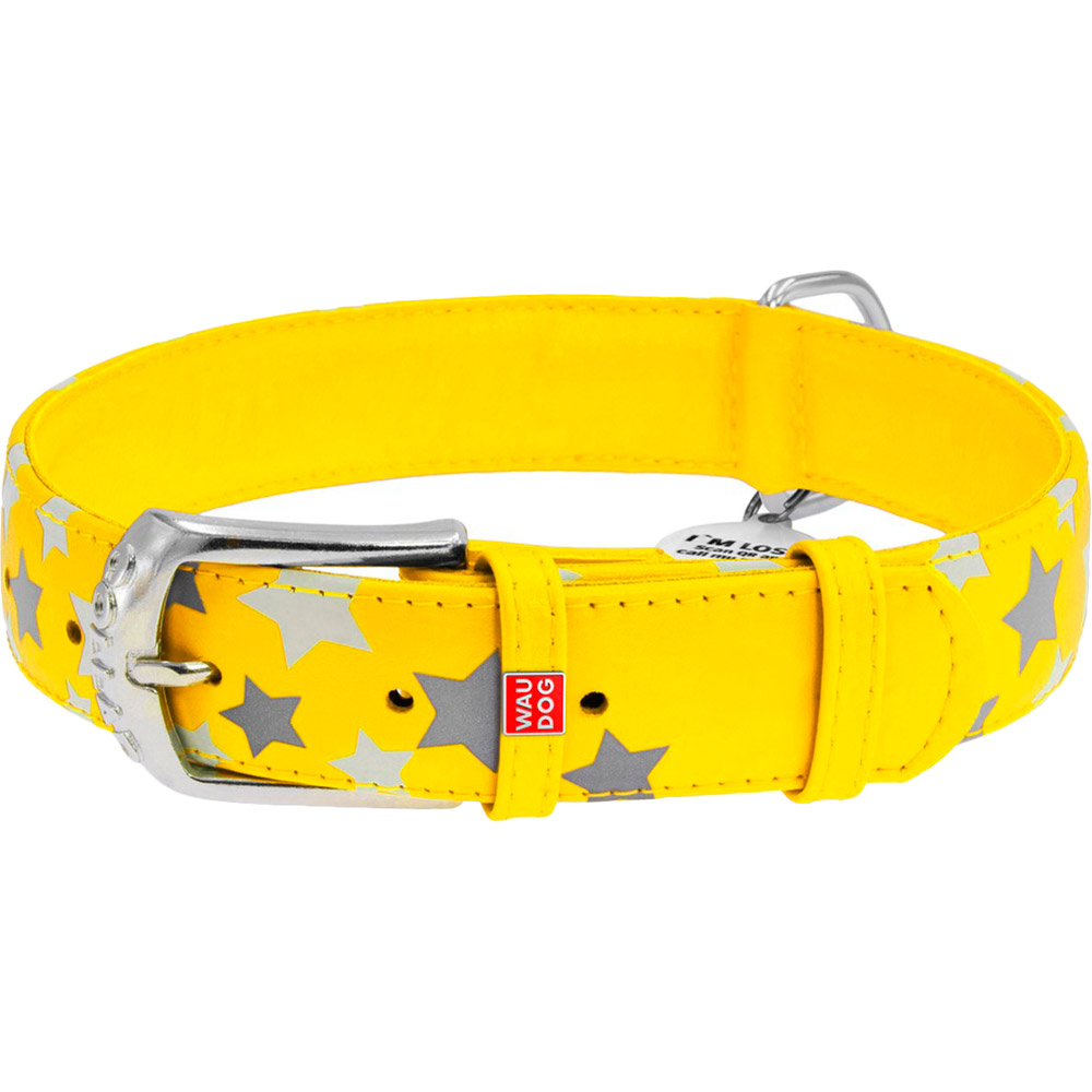 Ошейник для собак WAUDOG Glamour светоотражающий с QR Звёздочка 35 мм 46-60 см Yellow (35888), Нашийник Glamour з QR пасп., "Зірочка", світонакоп
Ошейник для собак WAUDOG Glamour светоотражающий с QR Звёздочка 35 мм 46-60 см Yellow (35888), Нашийник Glamour з QR пасп., "Зірочка", світонакоп