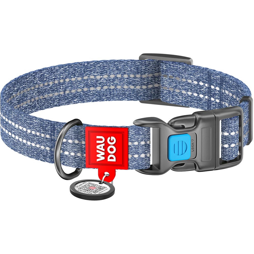 Ошейник для собак WAUDOG Re-cotton с QR паспортом размер M длина 24-40 см ширина 20 мм Blue (028812), Нашийник Re-cotton з QR, відн. бав., плас
Ошейник для собак WAUDOG Re-cotton с QR паспортом размер M длина 24-40 см ширина 20 мм Blue (028812), Нашийник Re-cotton з QR, відн. бав., плас