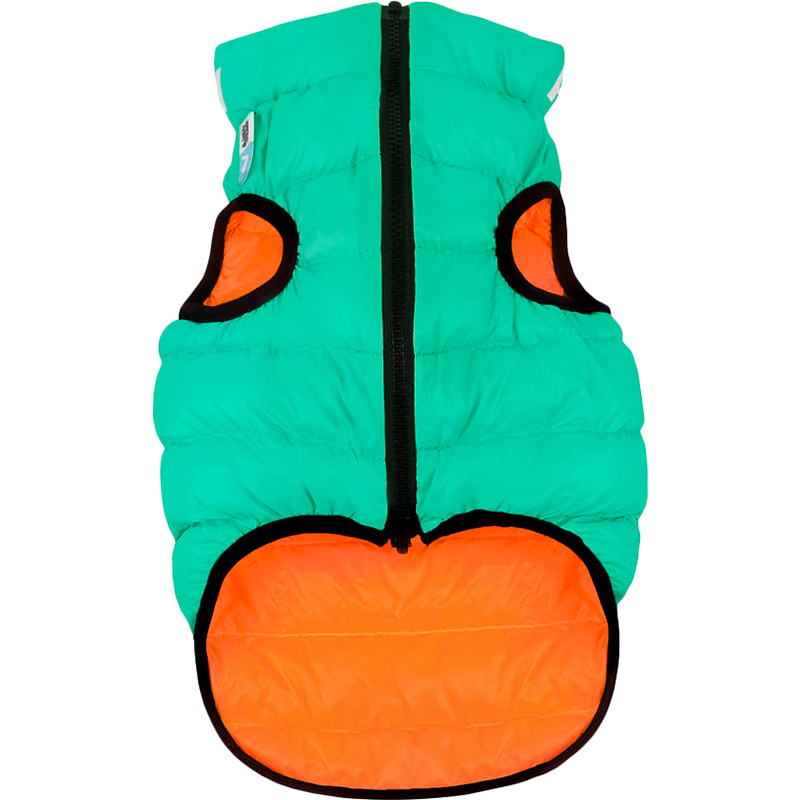 

Куртка для собак AIRYVEST двусторонняя Lumi S 30 Green/Orange (2160), Курточка Lumi двостороння, світиться в темряві, S