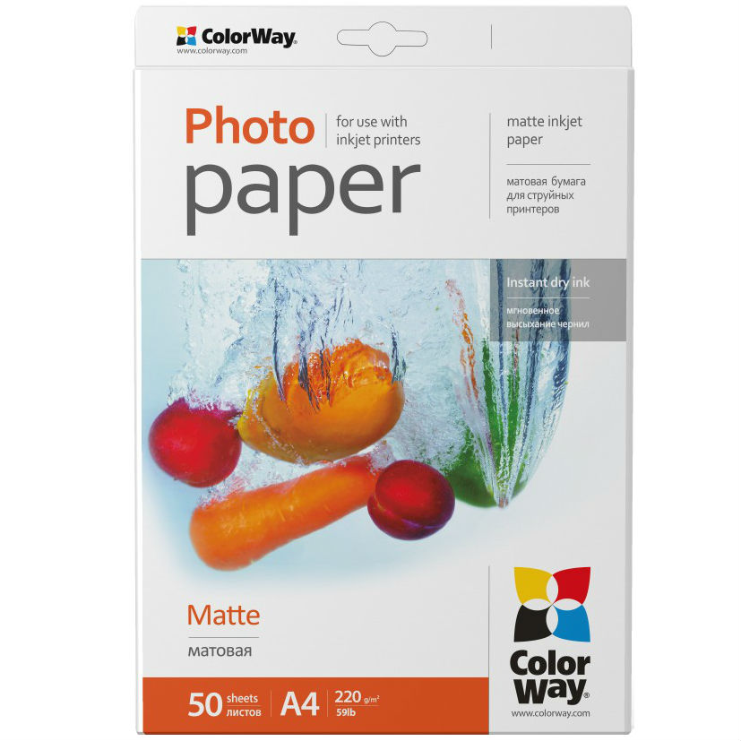 Фотобумага COLORWAY PM220-50 A4 50шт (PM220050A4), Бумага матовая 220г/м, A4 PM220-50
Фотобумага COLORWAY PM220-50 A4 50шт (PM220050A4), Бумага матовая 220г/м, A4 PM220-50