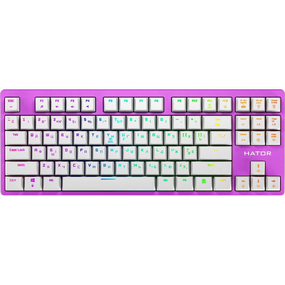 Клавиатура HATOR Rockfall EVO TKL Kailh Optical Lilac (HTK-633), Rockfall EVO TKL Kailh Optical (HTK-633) Lilac
Клавиатура HATOR Rockfall EVO TKL Kailh Optical Lilac (HTK-633), Rockfall EVO TKL Kailh Optical (HTK-633) Lilac