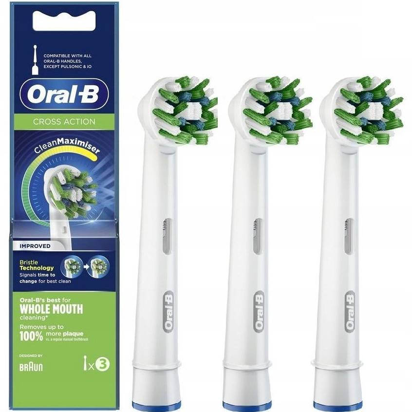 Насадки BRAUN для зубной щётки Oral-B Cross Action EB50RB CleanMaximiser 3 шт (00000021165), Насадка для ел. зуб. щітки Oral-B Cross
Насадки BRAUN для зубной щётки Oral-B Cross Action EB50RB CleanMaximiser 3 шт (00000021165), Насадка для ел. зуб. щітки Oral-B Cross