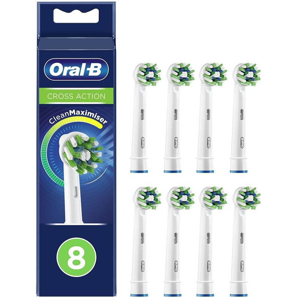 Насадки BRAUN для зубной щётки Oral-B Cross Action EB50RB Clean Maximiser 8 шт (00000021855), Насадка для ел. зуб. щітки Oral-B Cross
Насадки BRAUN для зубной щётки Oral-B Cross Action EB50RB Clean Maximiser 8 шт (00000021855), Насадка для ел. зуб. щітки Oral-B Cross