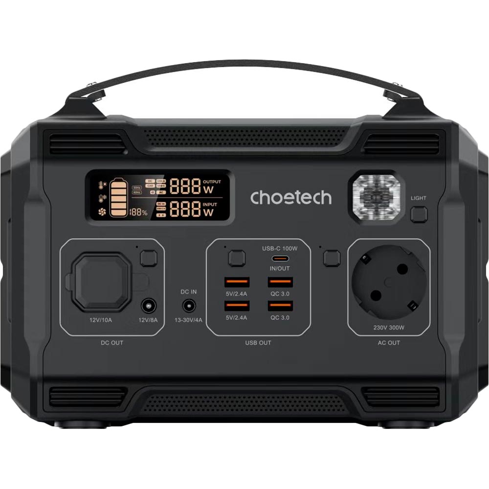 Зарядна станція CHOETECH 300W/277Wh/76800mAh/3.6V/4 x UAB-A, 1xType-C(100W)