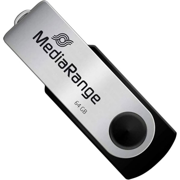 Флеш-драйв MediaRange 4GB USB 2.0 Black/Silver (MR907)