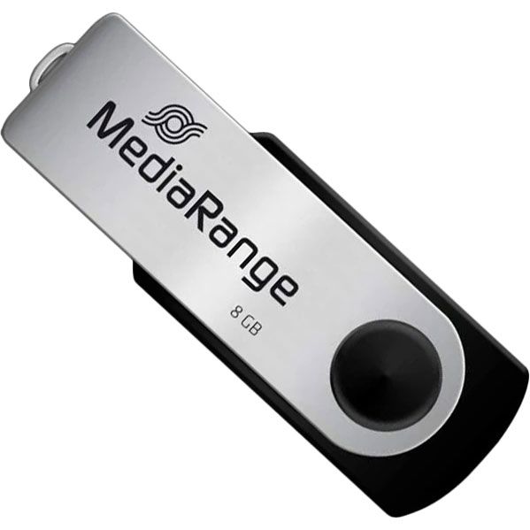 Флеш-драйв MediaRange 8GB USB 2.0 Black/Silver (MR908)