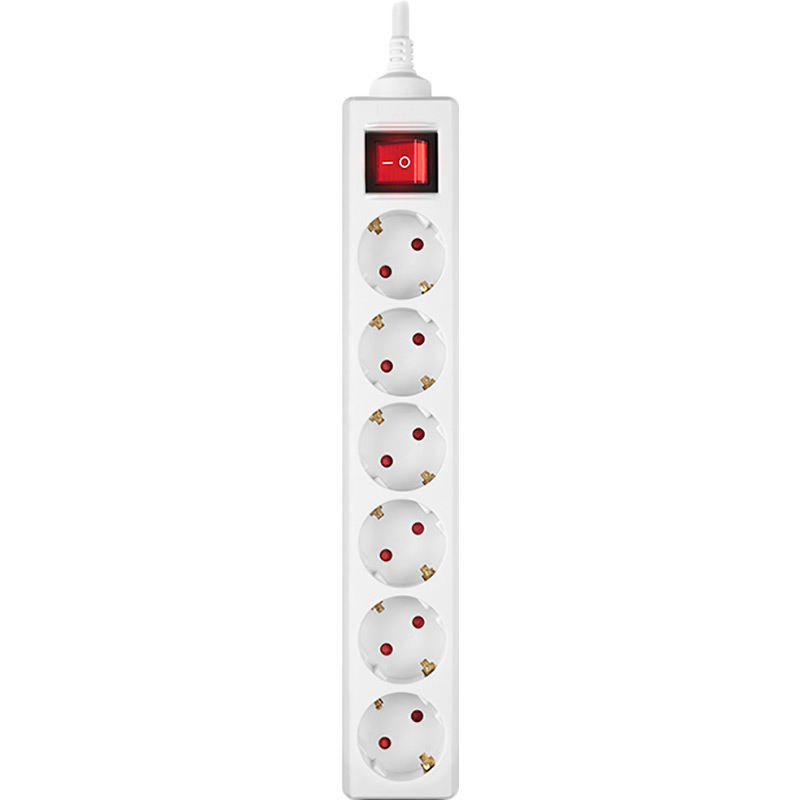 Мережевий фільтр REAL EL RS-6 Protect M 6 розеток 1.8м 16A 3x1.5мм2 White (EL122300031)