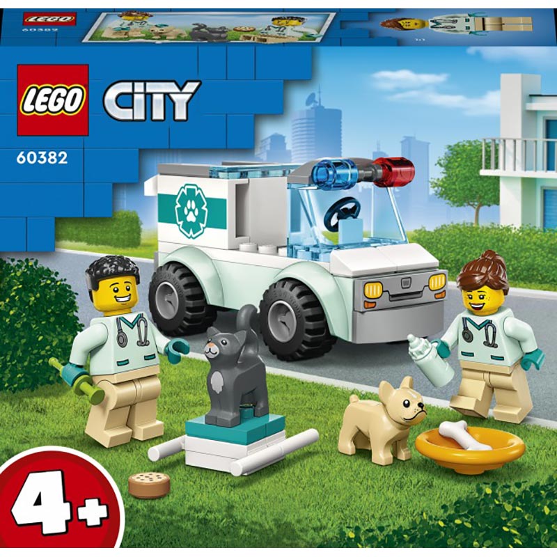 Конструктор LEGO City Фургон ветеринарной скорой помощи 58 деталей (60382)