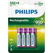 Аккумуляторы PHILIPS Multilife AAA 950 мАч 4 шт (R3/AAA MULTILIFE 950/B4)