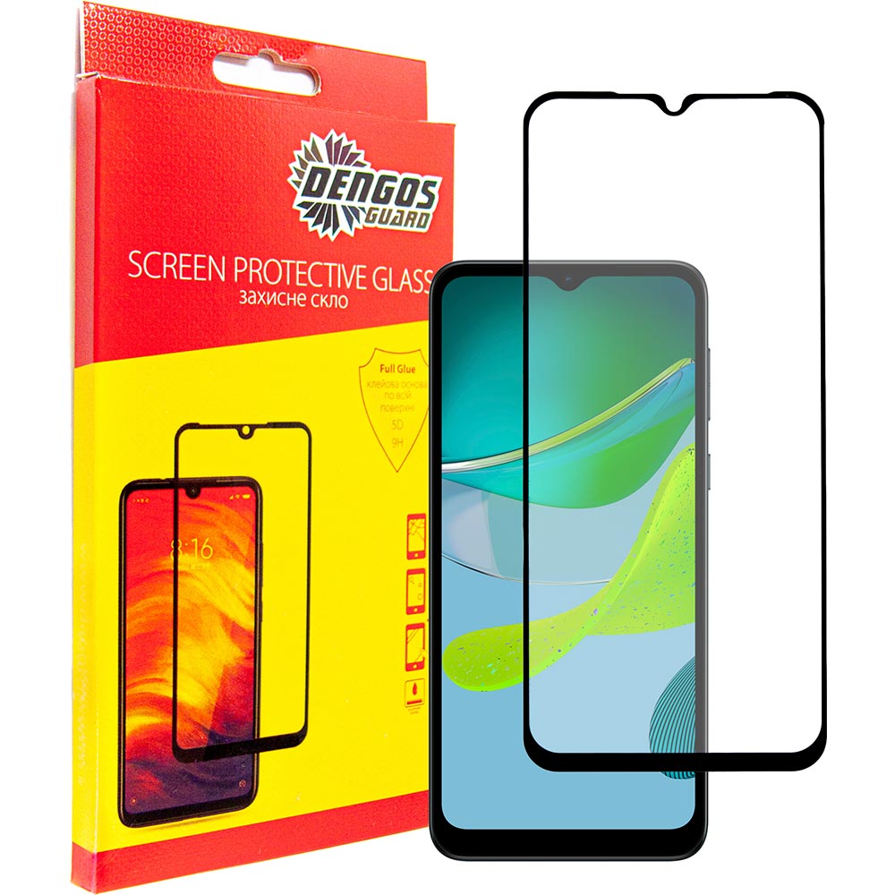 Захисне скло DENGOS Glass Full Glue для MOTOROLA E13 Black (TGFG-282)