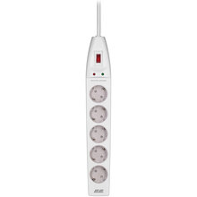Сетевой фильтр 2E 5 розеток 3м 16А 3х1.5мм2 White (2E-SP515M3WH)