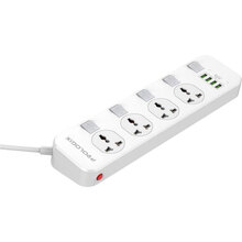 Мережевий фільтр PROLOGIX Premium 4 розетки 4хUSB 2 м 10А White (PR-SC4408W)