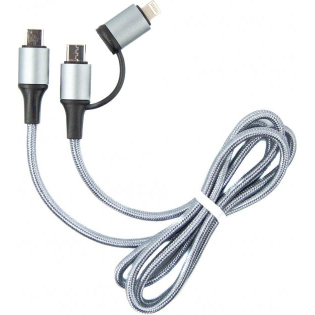 Кабель Dengos USB Type-C - USB Type-C/Lightning 1 м Grey (NTK-TC-TCL-GREY) Тип USB - USB Type-C/Lightning