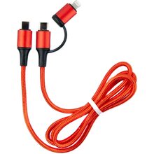 Кабель Dengos USB Type-C - USB Type-C/Lightning 1 м Red (NTK-TC-TCL-RED)