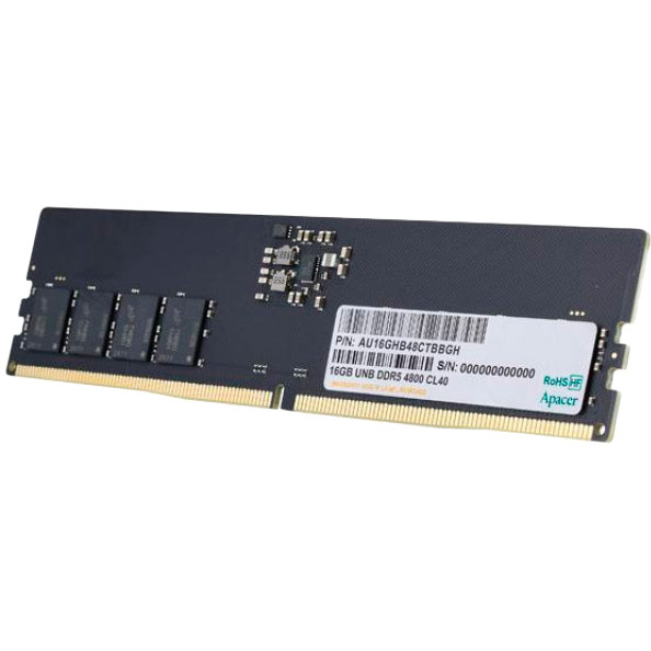 Модуль памяти APACER 16Gb DDR5 4800Mhz Bulk (AU16GHB48CTBBGH) Тип DDR5