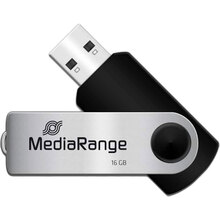 Флеш-драйв MediaRange 16GB USB 2.0 Black/Silver (MR910)