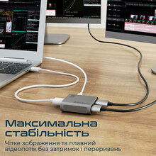Сплиттер Promate MediaSplit-C2 HDMI to 2xHDMI Silver (mediasplit-C2.silver)