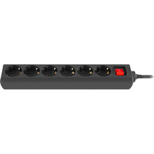Мережевий фільтр REAL EL RS-6 Protect M 6 розеток 1.8м 16А 3x1.5мм2 Black (EL122300032)