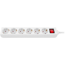 Мережевий фільтр REAL EL RS-6 Protect M 6 розеток 1.8м 16A 3x1.5мм2 White (EL122300031)